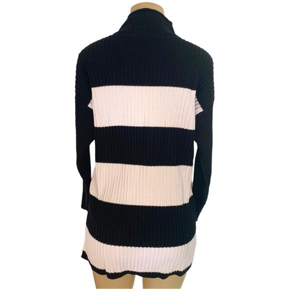 Gabby Isabella ROCK Tassel Fringe Tunic Black & White Colourblock Sweater - Picture 6 of 10